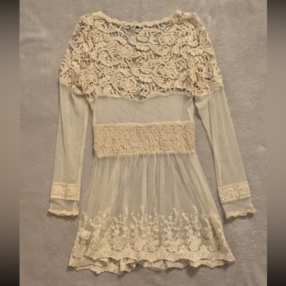 Hazel - Vintage Sheer Mesh Mini Dress - Small - Picture 2 of 3